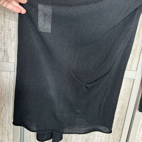 Babaton Cardigan M Beekman Sweater Long Pockets Linen Blend Black Cotton - Picture 5 of 8
